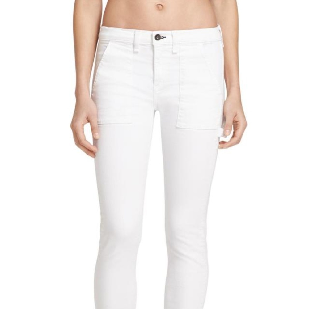 Rag & Bone White Light Wash Carpenter Dre Aged Bright Mid-rise Straight Leg NEW